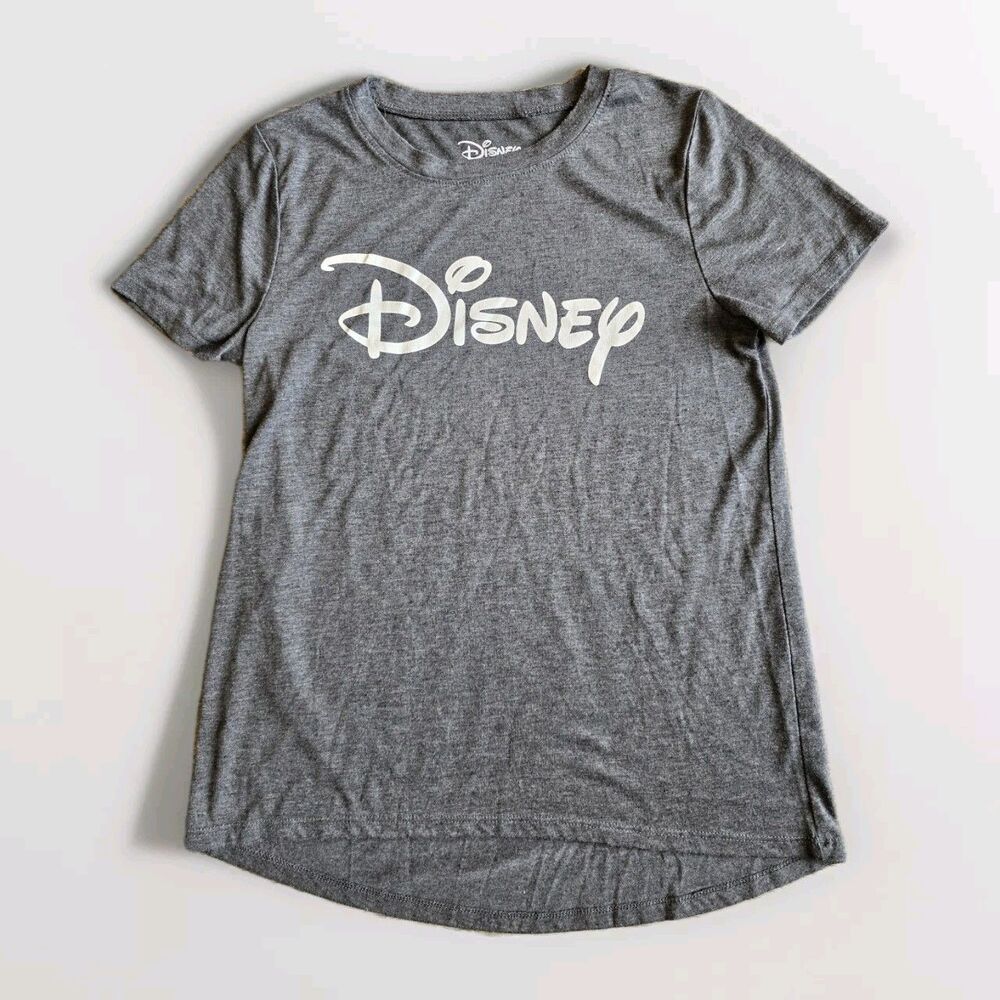 Disney Gray Logo Lightweight‎ Short Sleeve T-Shirt Womens Juniors Size S